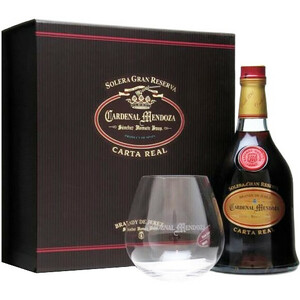 Бренди Sanchez Romate, Cardenal Mendoza "Carta Real" Solera Gran Reserva, gift box with glass, 0.7 л