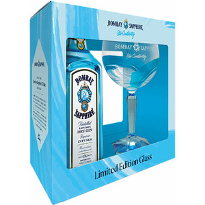 Джин "Bombay Sapphire", gift box with glass, 0.7 л
