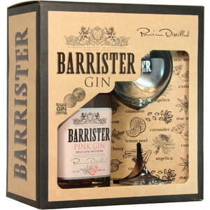 Джин "Barrister" Pink, gift box with glass, 0.7 л