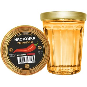 Ликер "Брянская" Перцовая, Настойка горькая, в стакане, 100 мл