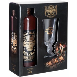 Ликер Riga Black Balsam, gift box with a glass, 0.5 л