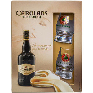 Ликер "Carolans" Irish Cream, gift box with 2 glasses, 0.7 л