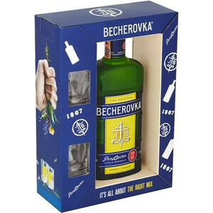 Ликер Becherovka, gift box with 2 glasses, 0.7 л