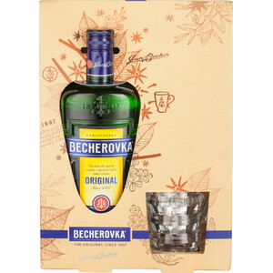 Ликер "Becherovka" gift box with glass, 0.7 л