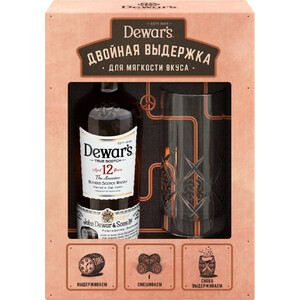 Виски "Dewar's" 12 years old, gift box with 1 glass, 0.7 л