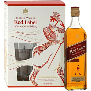 Виски "Red Label", gift box with 1 glass, 0.7 л