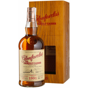 Виски Glenfarclas 1991 "Family Casks" (56,3%), wooden box, 0.7 л