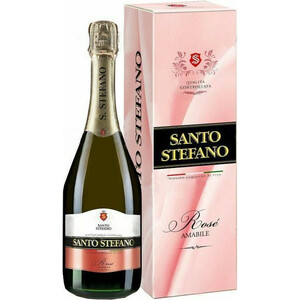 Винный напиток "Санто Стефано" Розовое полусладкое, в подарочной коробке