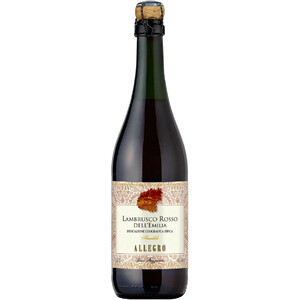 Игристое вино "Allegro" Lambrusco dell'Emilia IGT Rosso Amabile Frizzante