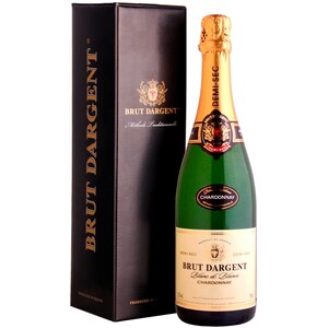 Игристое вино "Brut Dargent" Blanc de Blanc Chardonnay Demi Sec, 2013, gift box