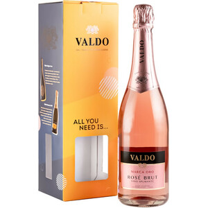 Игристое вино Valdo, "Marca Oro" Rose Brut, gift box