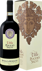 Вино Villa Poggio Salvi. Brunello di Montalcino. gift box. 1.5 л