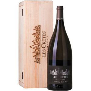 Вино Les Cretes, Chardonnay "Cuvee Bois", 2018, wooden box, 1.5 л