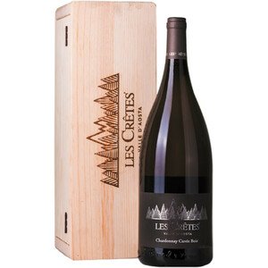Вино Les Cretes. Chardonnay "Cuvee Bois". wooden box. 1.5 л