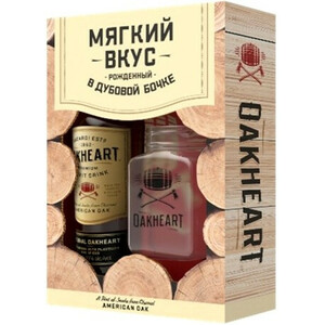 Ром Bacardi "OakHeart", gift box with cup, 1 л