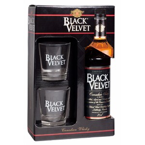 Виски "Black Velvet", gift box with 2 glasses, 0.7 л