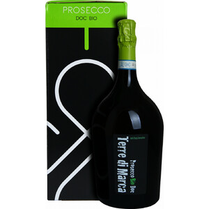 Игристое вино "Terre di Marca" Millesimato Extra Dry Prosecco Bio. Treviso DOC. gift box. 1.5 л