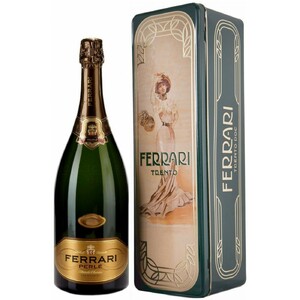 Игристое вино Ferrari. "Perle" Brut. Trento DOC. metal box. 1.5 л