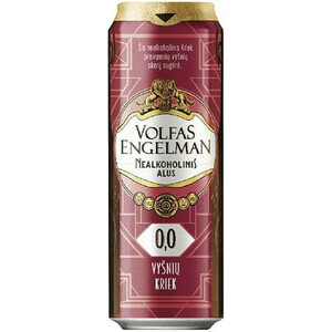 Пиво Volfas Engelman, Nealkoholinis Kriek, in can, 568 мл
