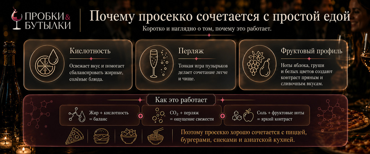 Почему просекко сочетается с фастфудом - винотека Пробки и Бутылки