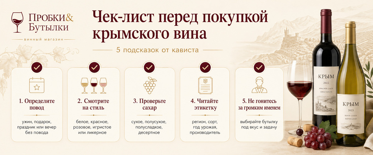 Гид по выбору крымского вина от винотеки Пробки и Бутылки