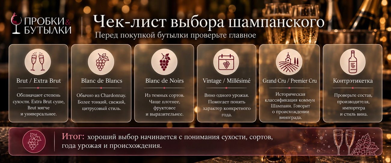 Чек-лист по выбору шампанского от винотеки Пробки&Бутылки