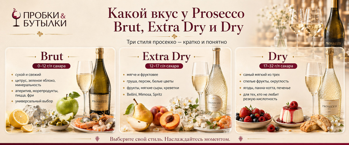 Какое просекко выбрать по вкусу - инструкция от кависта сети Пробки и Бутылки