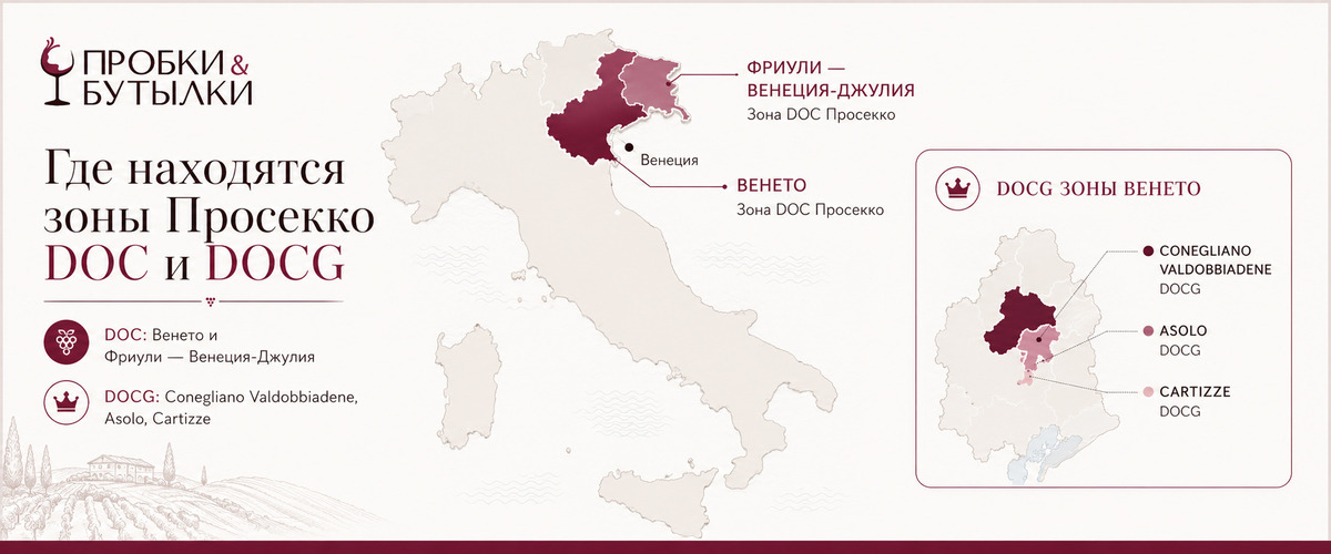Винная карта Италии с DOC и DOCG - винотека Пробки и Бутылки